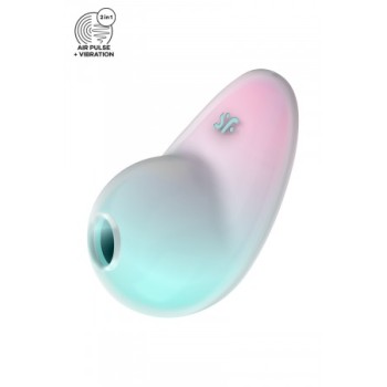 Stimulateur Pixie Dust air pulsé et vibrations Satisfyer - rose et menthe