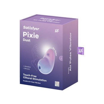 Stimulateur Pixie Dust air pulsé et vibrations Satisfyer - rose et violet