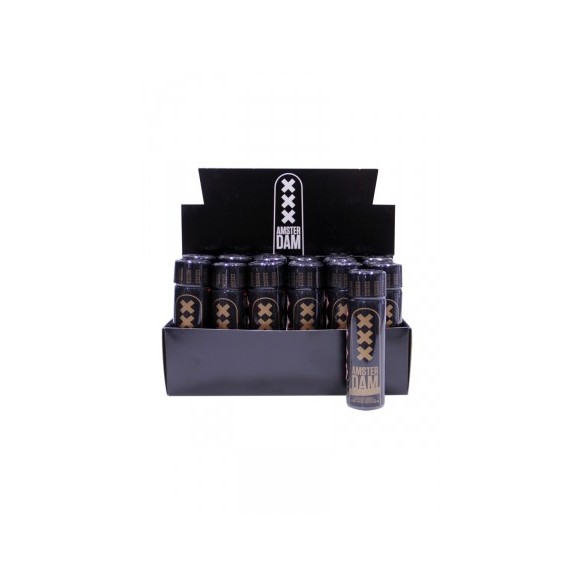 Box 18 poppers Amsterdam XXX Black Label Amyl 24ml