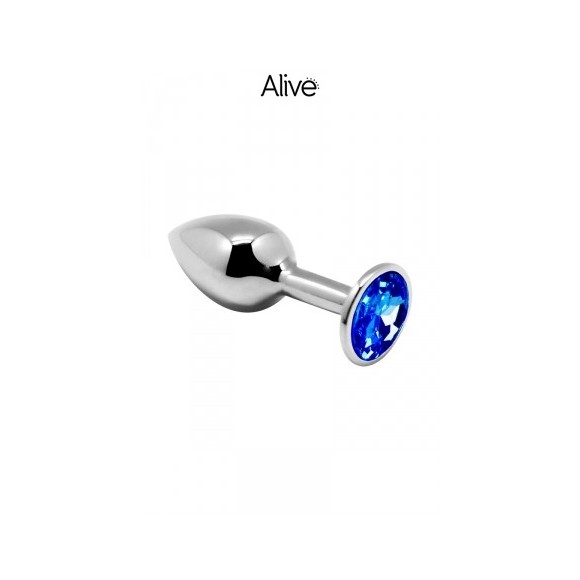 Plug métal bijou bleu L - Alive