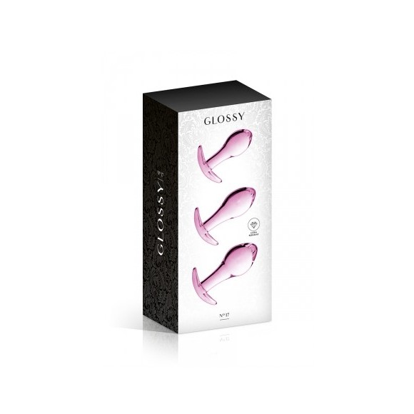 Set 3 plugs anal en verre Glossy Toys n° 17 Pink