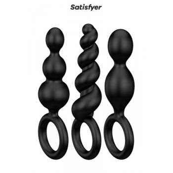 Set de 3 plugs noirs Booty Call - Satisfyer