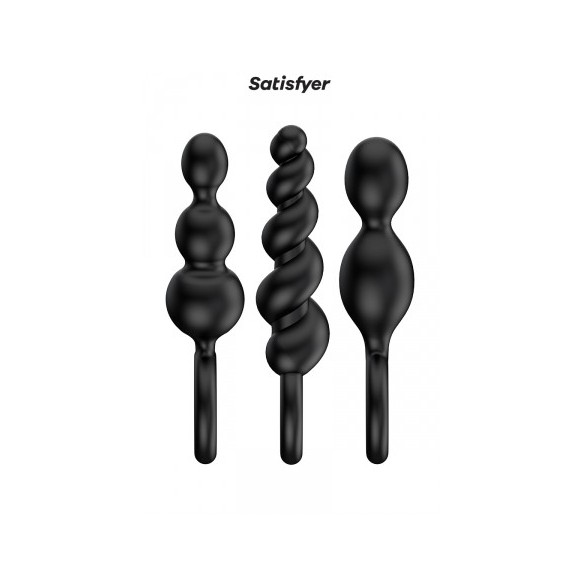 Set de 3 plugs noirs Booty Call - Satisfyer