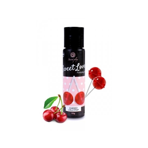 Lubrifiant comestible sucette à la cerise -  60 ml