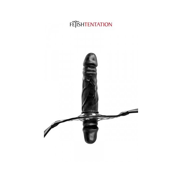 Bâillon double gode black - Fetish Tentation