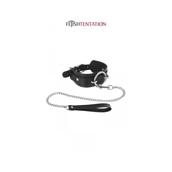 Collier avec anneau & laisse - Fetish Tentation