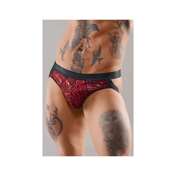 Jockstrap en tulle zébré - Regnes - Rouge