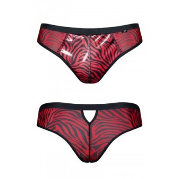 Slip type brésilien zébré rouge et noir - Regnes - Rouge