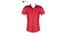 Chemise manches courtes wetlook rouge Carlo - Regnes - Rouge