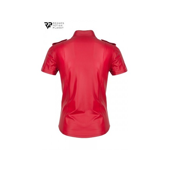 Chemise manches courtes wetlook rouge Carlo - Regnes - Rouge