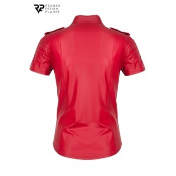 Chemise manches courtes wetlook rouge Carlo - Regnes - Rouge