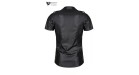 Chemise manches courtes wetlook noire Luca - Regnes - Noir