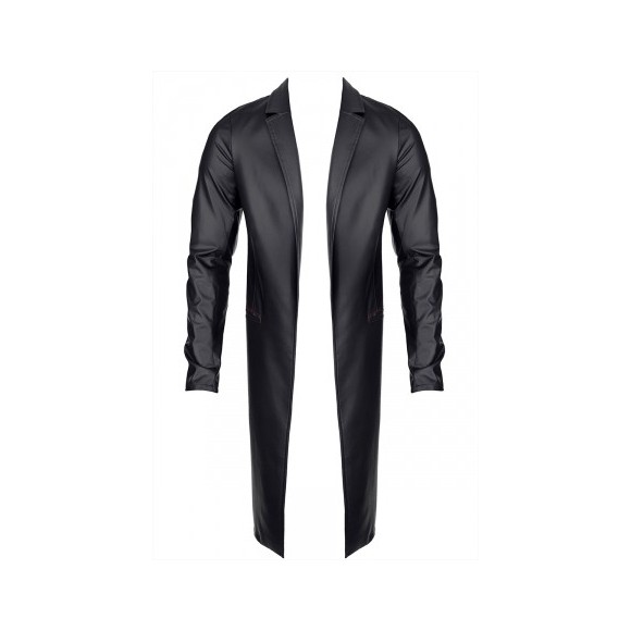 Manteau long wetlook Sergio - Regnes - Noir