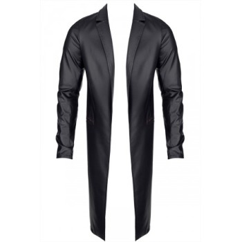 Manteau long wetlook Sergio - Regnes - Noir