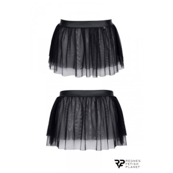 Mini jupe noire en maille transparente - Regnes - Noir