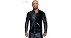 Chemise wetlook et vinyle H064 - Medium - Noir