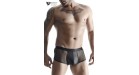 Boxer noir wetlook et mesh - Regnes - Noir