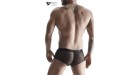 Boxer noir wetlook et mesh - Regnes - Noir