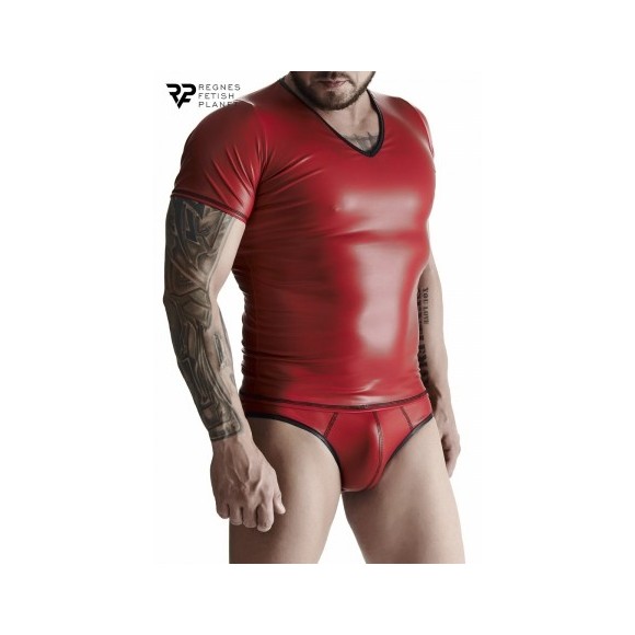 T-shirt wetlook rouge - Regnes - Rouge