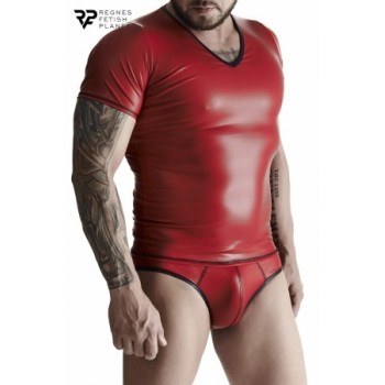 T-shirt wetlook rouge - Regnes - Rouge